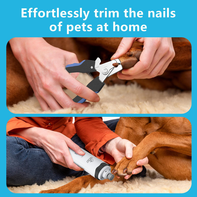 Dog Nail Grinder with Dog Nail Trimmers, Dog Nail Clippers Kit for Large Medium Small Dogs & Cats, Quiet Electric Pet Nail Grinder with Light, 2-Speed USB Rechargeable Pet Paws Grooming Tool - PawsPlanet Australia