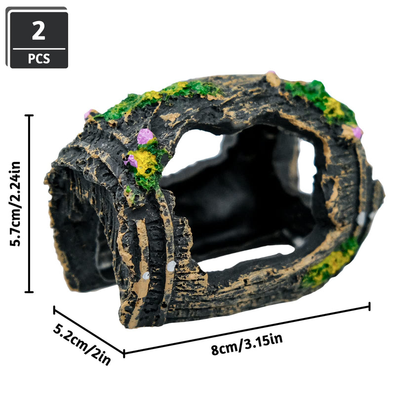 2 Pieces Broken Barrel Aquarium Decorations, Caves Hide Hut Fish Tank Ornaments, Shipwreck Theme Landscaping Hideouts Accessories - PawsPlanet Australia