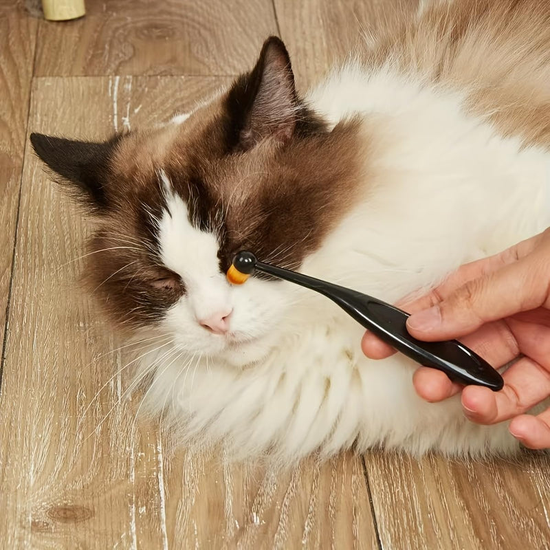 Pet Eye Cleaner Soft Brush Rounded Tip Gentle Design for Cat and Dog Tear Stain Cleaning, Daily Grooming Home Travel, Black