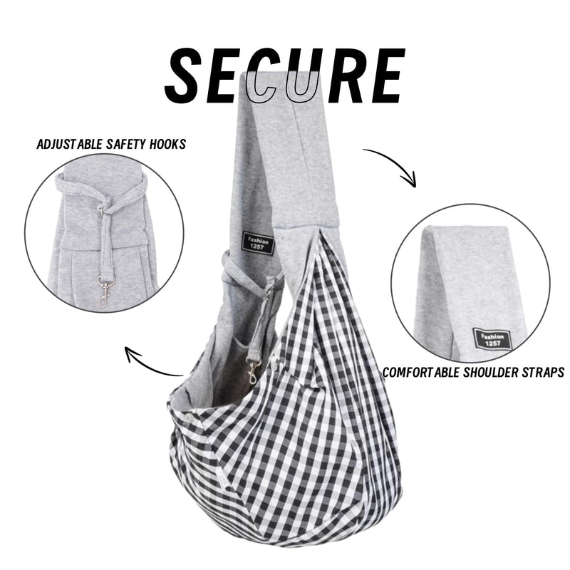 Dog and Cat Sling Carrier, Dog Carrier with Adjustable Opening Strap, Travel Bag for Small Dogs and Cats, Outdoor Travel Sling Carriers (Grey) Grey - PawsPlanet Australia