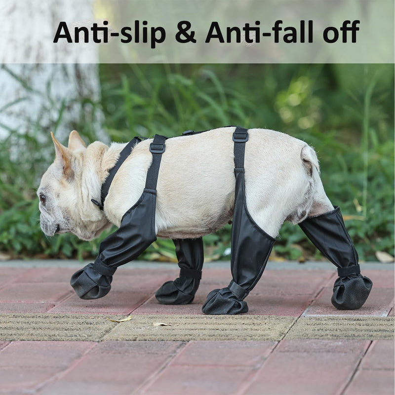Dog Shoes, Waterproof Dog Boots with Suspenders, Pet Paw Protector Dog Outdoor Walking Shoes for Small Medium Dogs S S-For small poodle,etc.