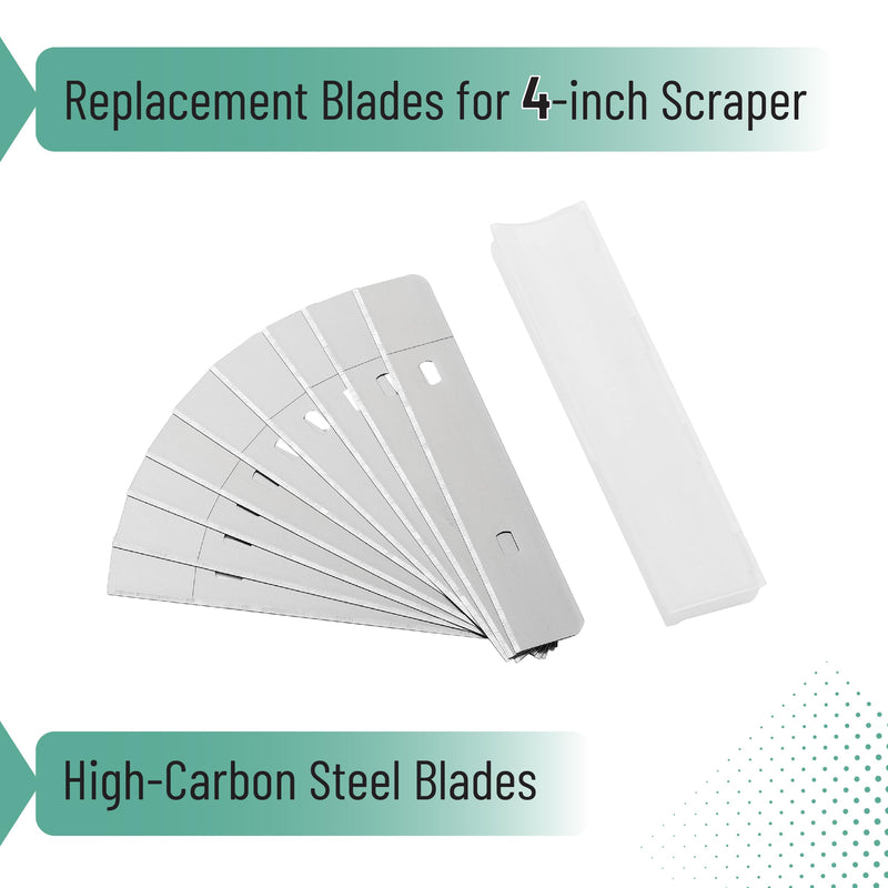 Bates- Replacement Scraper Blades with Dispenser, 4 Inch, 2 Pack, 10 pcs/pack, Carbon Steel Razor Blades, Floor Scrapper Blade, Replacement Razor Blades, Paint Scraper Blades, 4 Inch Scraper Blades - PawsPlanet Australia