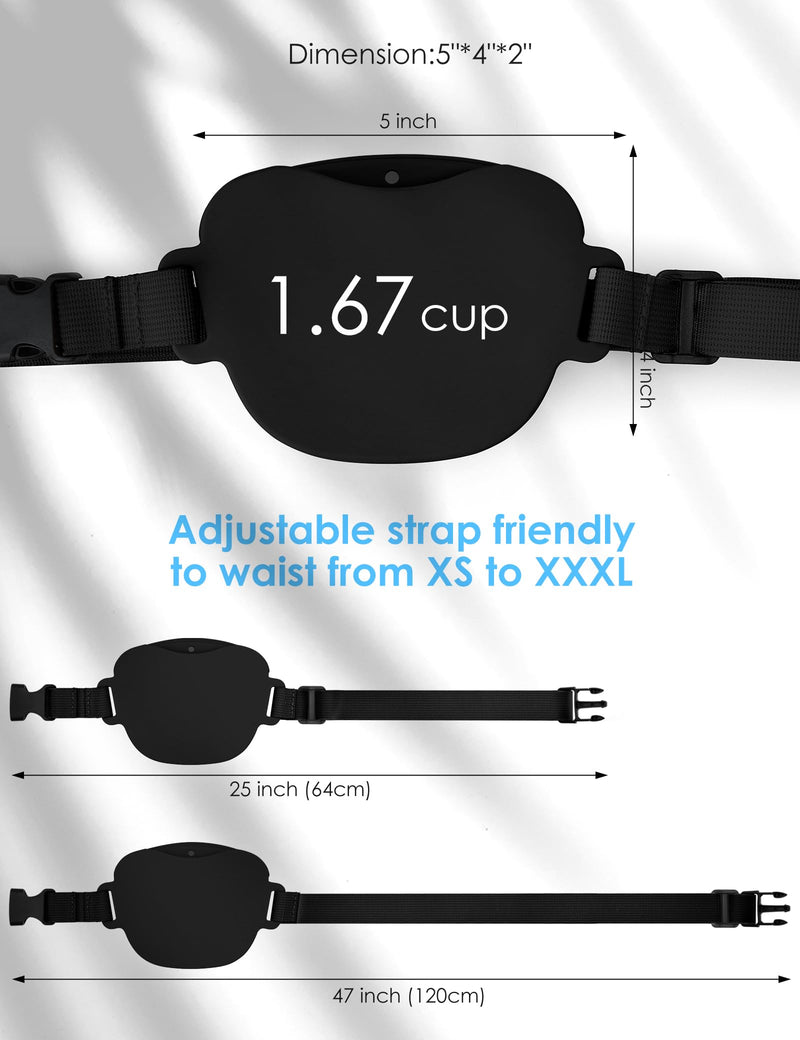 Dog Treat Pouch with Training Clicker, Upgrade Stronger Magnetic Closure to Avoid Spilling, 1.67 Cup Silicone Treat Bag Fanny Pack with Waist Belt for Pet Training Walking (Black) Black - PawsPlanet Australia