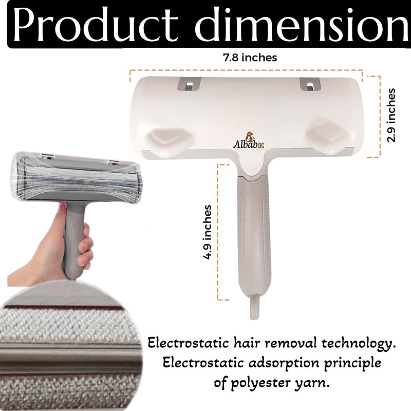 Pet Hair Remover – Reusable Lint Roller – Clean Couch, Furniture, Clothes, Carpet, Bed. Cat Hair Remover Dog Hair Remover Fur Removal Tool No Sticky Tape or Adhesive Needed. (White Grey) White Grey - PawsPlanet Australia
