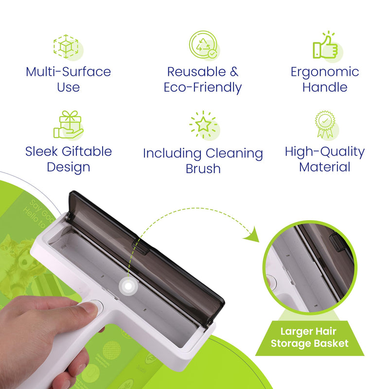 Pet Hair Removal Tool - Reusable Dog Hair Remover for Couch, Cat Hair Remover for Furniture - Portable Multi-Surface Fur Roller - Eco-Friendly, No Refills Needed - PawsPlanet Australia