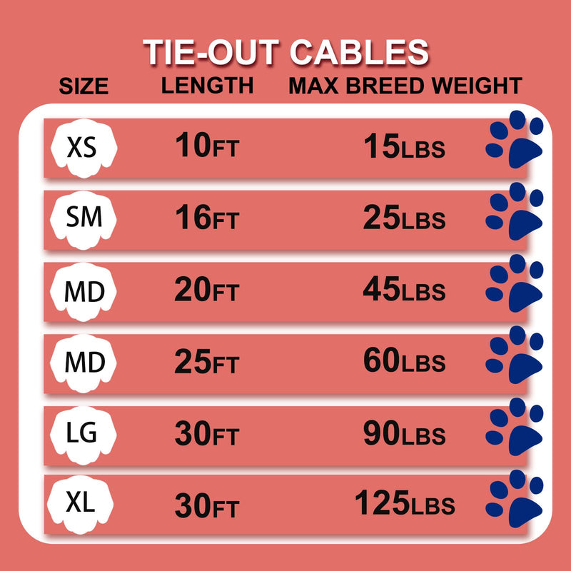 Darkyazi Dog Stake Tie Out Cable and Reflective Stake 16 ft Outdoor, Yard and Camping, for Medium to Large Dogs Up to 125 lbs (16ft Cable, 18" Stake, Silver) 16ft cable, 18" stake - PawsPlanet Australia