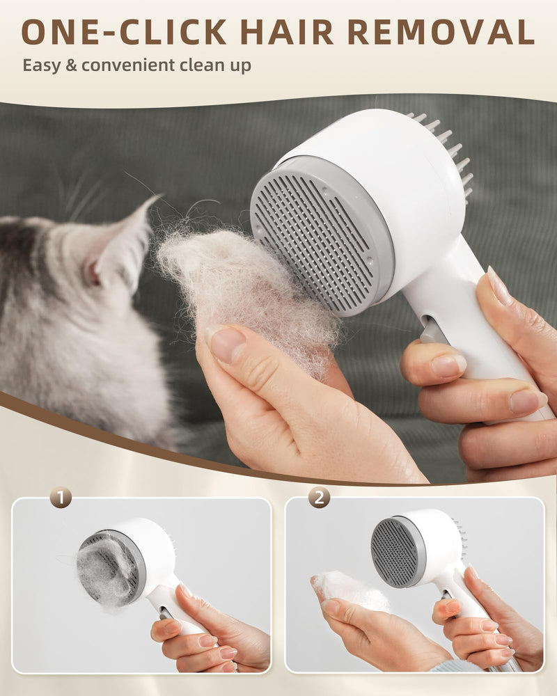 Maother Steam Cat Brush for Indoor Cats, 2-in-1 Cat Grooming Shedding Brush with Spray & Massage Pins, Anti-Static - B1 - PawsPlanet Australia