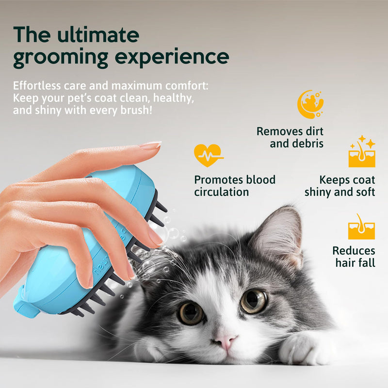 Cat Steam Brush for Shedding Pets 3 in 1 Function, Spritz Defur Comb for Kittens, Steamy Hair Rake for Long-Haired Dogs, Steamer Brush for Massage, Grooming and Removing Loose Hair PINK - PawsPlanet Australia