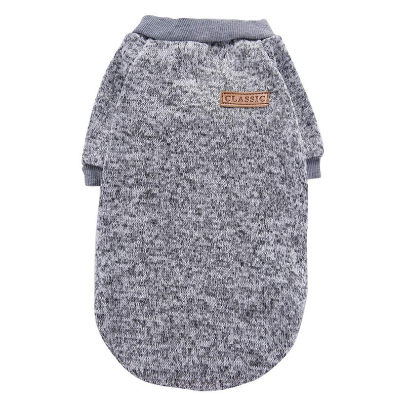 Pet Dog Classic Knitwear Sweater Warm Winter Puppy Pet Coat Soft Sweater Clothing for Small Dogs (M, Grey) Medium