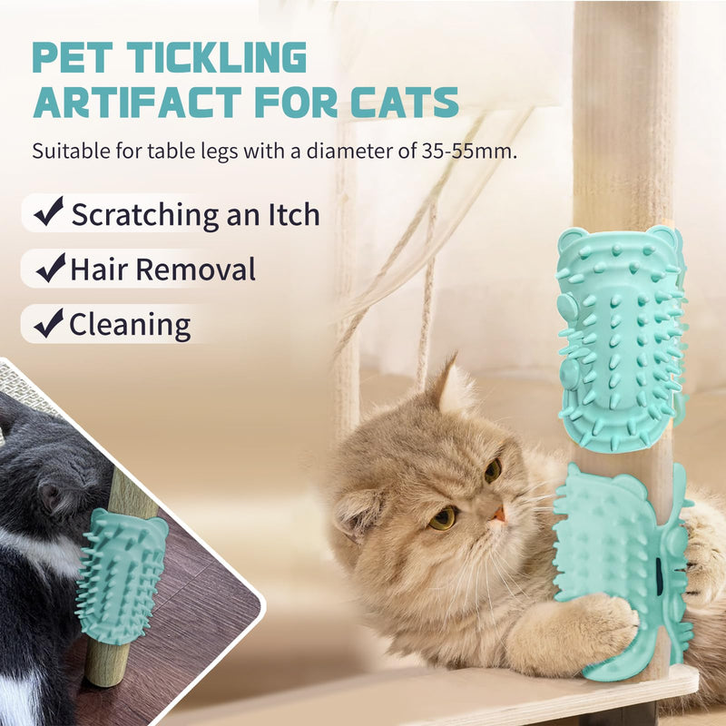 2Pcs Cat Self Grooming Brush, Pet Tickling Artifact for Cats Tickling Comb Pet Brush for Long Short Hair Cat Dog Tickling Tool, Reduce Shedding, Scratching and Itchiness, Silicone Cat Self Scratcher Blue - PawsPlanet Australia
