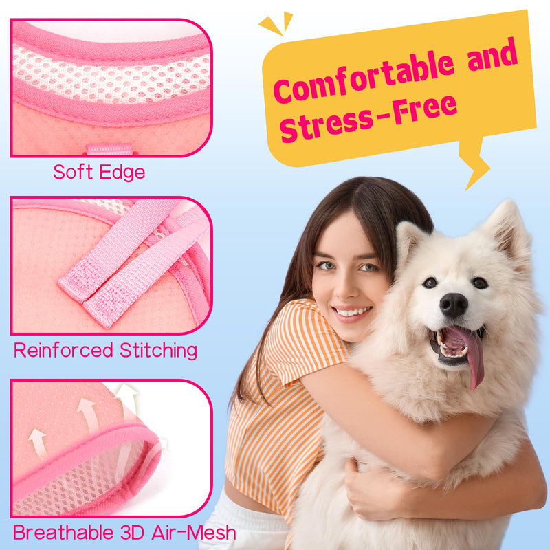Supet Dog Grooming Hammock for Dog and Cat, Relaxation Pet Grooming Sling Helper, Breathable Pet Grooming Hammock for Nail Trimming, Ear/Eye Car with Nail Clippers/Trimmers/Scissors L（ Legs Spacing：10.6"-15" / Max W：70LBS） Pink - PawsPlanet Australia