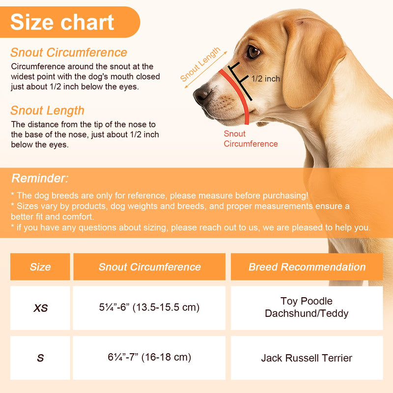 Mesh Dog Muzzles for Small Dogs Breathable Nylon Muzzle for Small Medium Sized and Short Snout Dogs Puppy Muzzle Prevents Biting Adjustable Dog Mouth Cover (S) S - PawsPlanet Australia