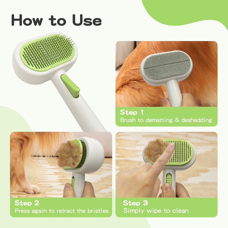 Double Sided Pet Grooming Brush for Dogs and Cats - Gentle Deshedding Tool for Long/Short Hair, Massage & Hair Removal - Indoor Grooming, Outdoor Use & Travel Friendly - PawsPlanet Australia