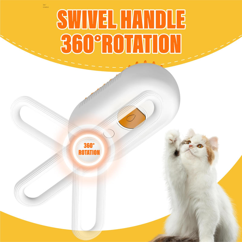 3 in 1 Cat Steam Brush, Rechargeable Steam Pet Brush for Dog,Cat and other pet Anti-Static, Cleaning, Shedding & Combing All In One 1 Count (Pack of 1) - PawsPlanet Australia
