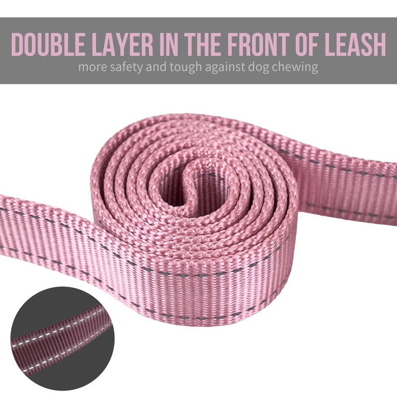 OneTigris Handled No-Pull Dog Walking Leash Long Traffic Leads for Medium to Large Dogs (Pink, 4FT) Pink - PawsPlanet Australia