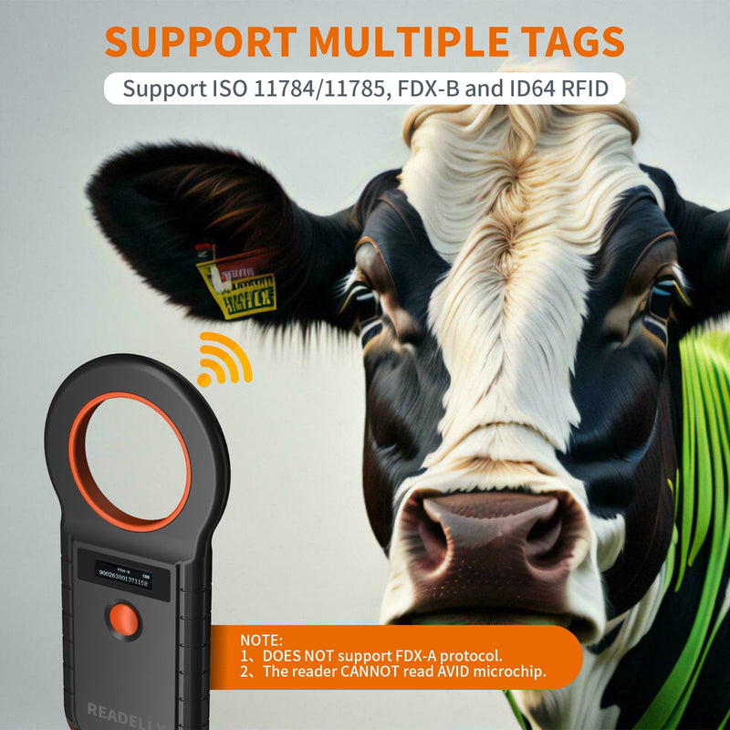 Pet Microchip Scanner, ISO11784/85/FDX-B/EMID 128 Records Data Storage Upload to PC Microchip Scanner Reader for Dog/Pet/Cat/Pig/Animal (Black) W90D - PawsPlanet Australia