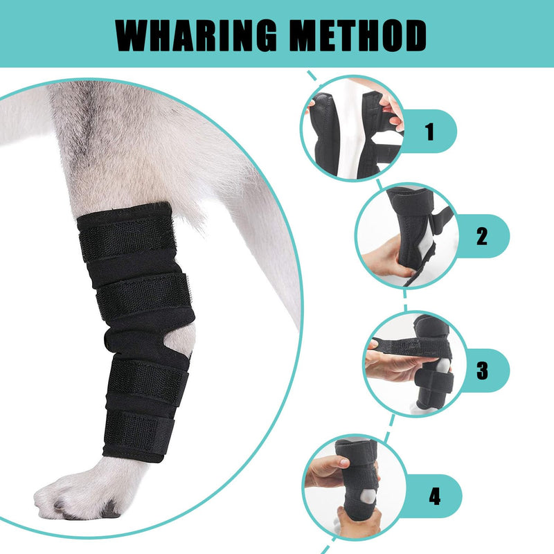 1 Pair Dog Leg Braces, Front and Rear Knee Pads for Pets, Compression Recovery Sleeves for Joint Support, Durable Elbow Protectors for Dogs, Ideal for Injury Prevention and Rehabilitation(M)