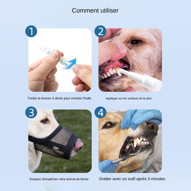 Teeth Cleaning Gel for Dogs - Teeth Cleaner for Dogs - Brush-free - Home Daily Care Products for Puppies and Kittens