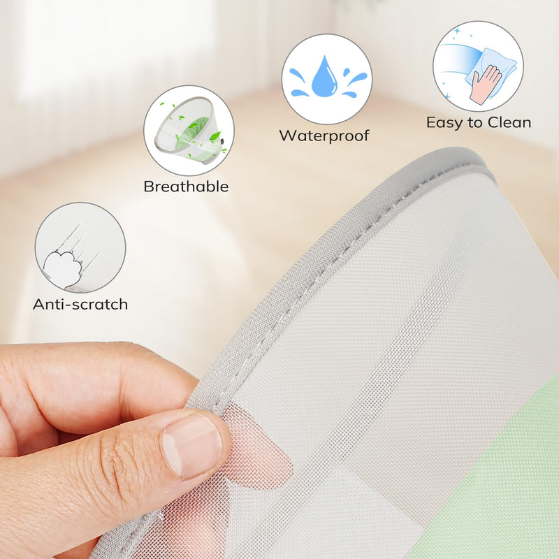 Supet Soft Cat Cone Collar to Stop Licking, Breathable Mesh Cone with Waterproof Liner Recovery Collar, for Kitten, Comfortable Elizabethan Alternative for Spay Neuter Grooming (M) Green M