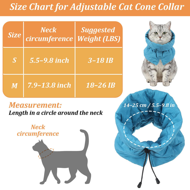 Cat Collar Lick Protection Cat - Soft Collar for Cats After Surgery, Adjustable Protection Against Licking & Scratching, for Cats and Small Dogs (Sky Blue, S) size - s