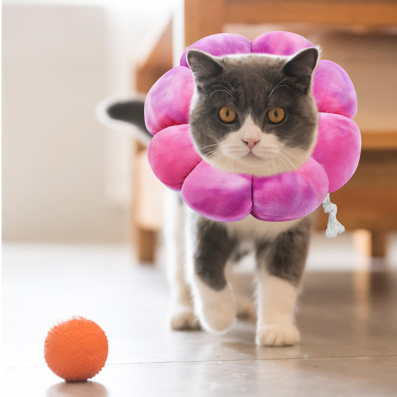 Flower Cat Cone, Cat Cone Collar Dog Cone Soft Recovery E-Collar Dog Elizabethan Collar for Dogs and Cats, Cat Cones to Stop Licking(Rose Purple, M) Rose Purple Medium - PawsPlanet Australia