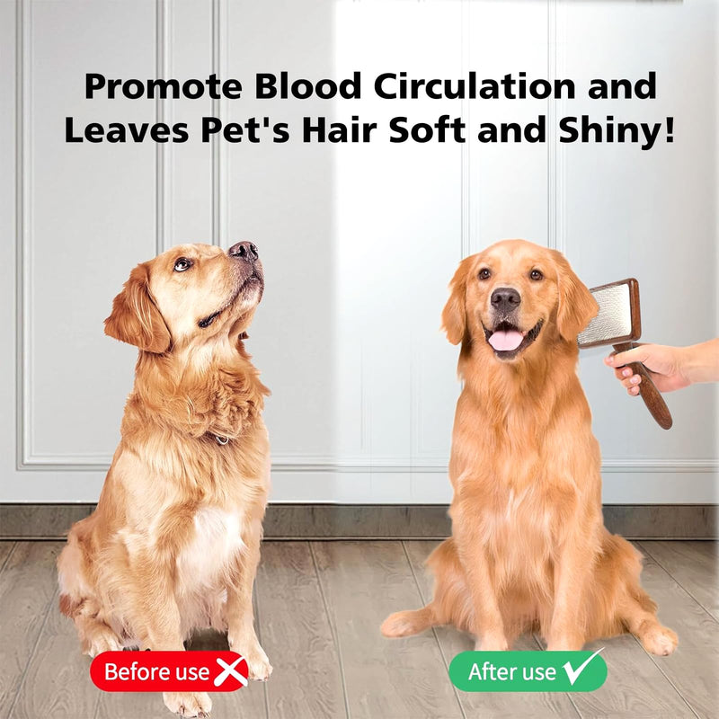 Dog Slicker Brush, Large Dog Brush, Professional Doodles Brush, for Poodles, Goldendoodles and Labradoodles, Easy to Remove Tangles, Mats and Fluff - PawsPlanet Australia