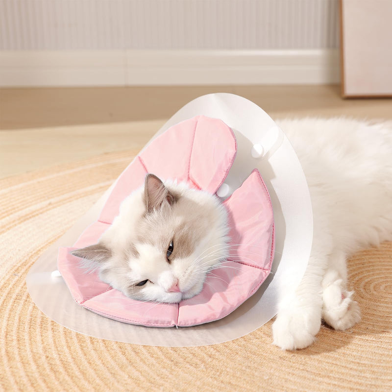 KUDES Dual Layer Cat Cone, Dual-Purpose Model Lightweight All-Around Protective Neck After Surgery E Collar to Wound (Pink M (7.8inch- 13.3inch)) Pink M (7.8inch- 13.3inch) - PawsPlanet Australia