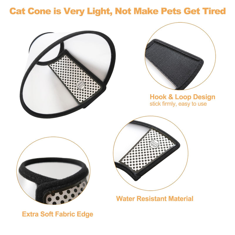 Cat Cone, 6.5 inches Adjustable Cat Cones to Stop Licking for Cats After Surgery, Lightweight Cat Neck Recovery Cone, Plastic Elizabethan Collar for Small Cats, Kitten and Rabbits S (Neck: 6.2 - 7.5 in)