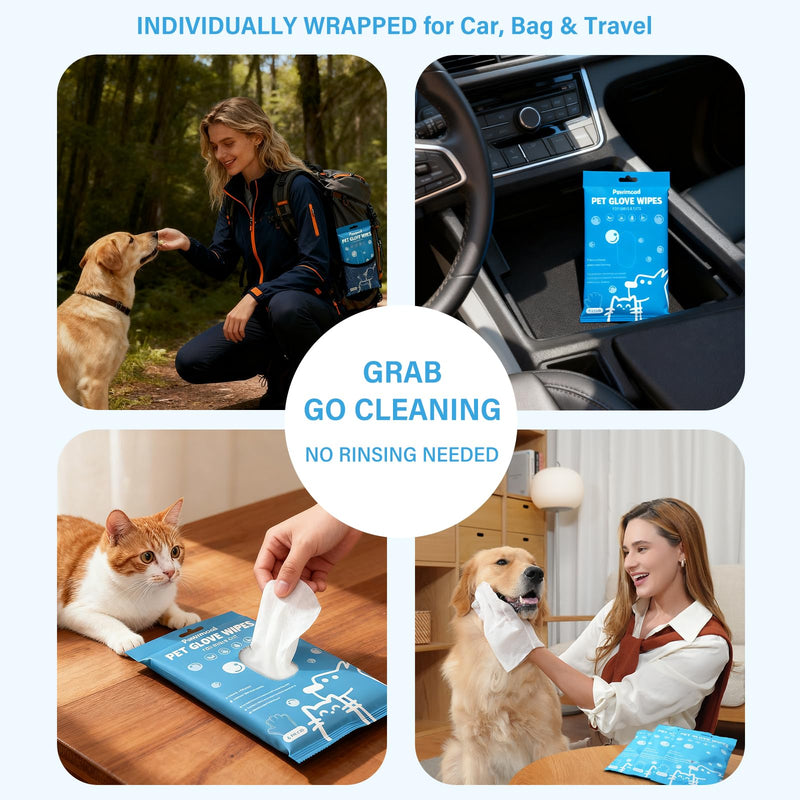 30Pcs Hypoallergenic Pet Grooming Wipes for Dogs & Cats - Coconut Oil Cleaning & Deodorizing Bathing Wipes with Hydrating Formula for All Body Parts,Dog Cleaning Wipes Remove Odor (5 Pack) 5 PACK - PawsPlanet Australia