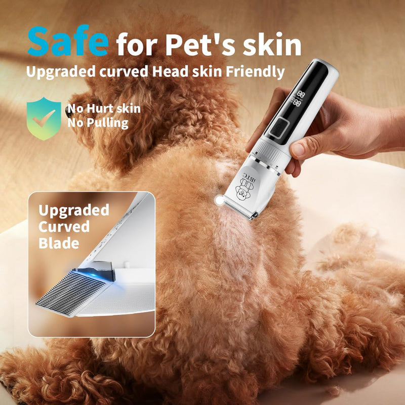 iBTC Dog Clippers for Grooming, Low Noise, Electric Quiet, Adjustable Clipper Comb, Rechargeable Cordless Dog Hair Clippers for Dogs Cats Pets, Green - PawsPlanet Australia