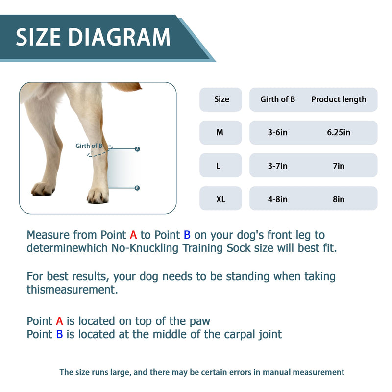 Dog Knuckling Brace, Dog Toe Grips for ACL Injury, Hock Fracture, Arthritis & Meniscus Tears, Rear Legs, L
