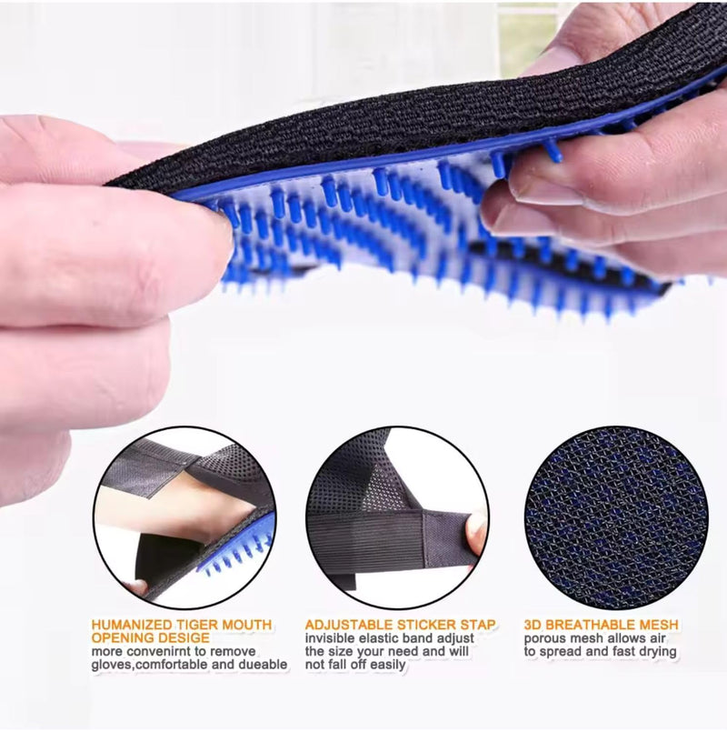 Pet Grooming Glove-Pet Hair Remover Glove- Perfect pet Cleaning Brush Glove- Perfect Washing Glove Brush of The Dog & pet for Short and Long Fur - 1 Pack (Right-Hand), Blue - PawsPlanet Australia