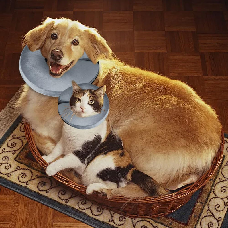 Inflatable Collar Dog Protective Collar, Dog Collar Leak Protection, Cat Collar, Adjustable Collar for Dogs After Surgery, Recovery Collar Soft Collar for Puppies M