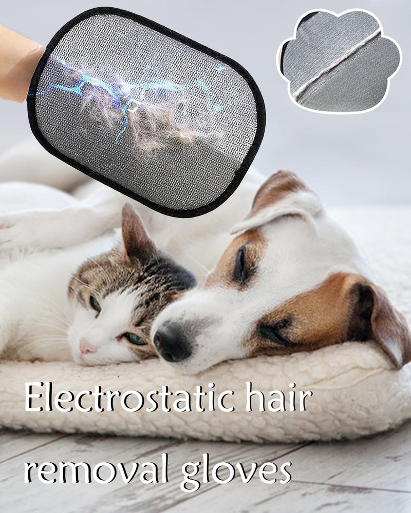 2PCS Pet Hair Removal Glove for Dogs & Cats, Magic Brush Gloves for Furniture & Clothing, Electrostatic Gloves for Pet Hair, Durable & Pet-Safe Design - PawsPlanet Australia