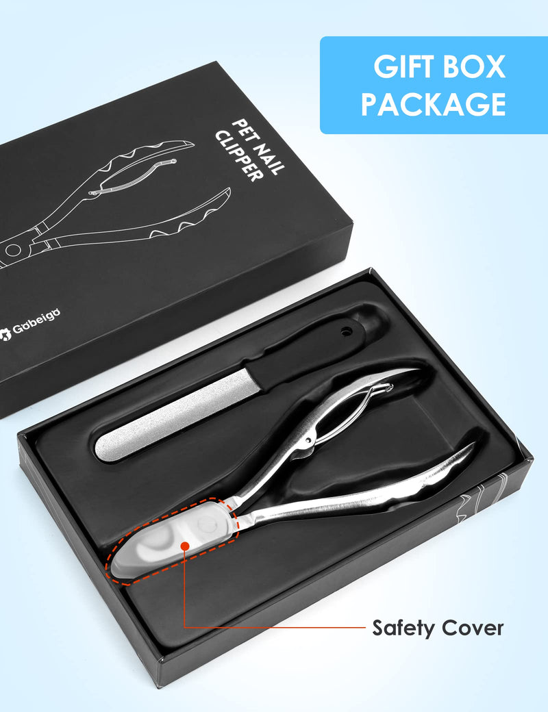 Gobeigo Dog Nail Clippers with Nail File, Professional Heavy Duty Dog Nail Trimmer, Full Martensite Steel Razor Sharp Blade Best for Large Dogs/Thick Toenail Pets/Old Cat, Ergonomic Non-Slip Handles - PawsPlanet Australia