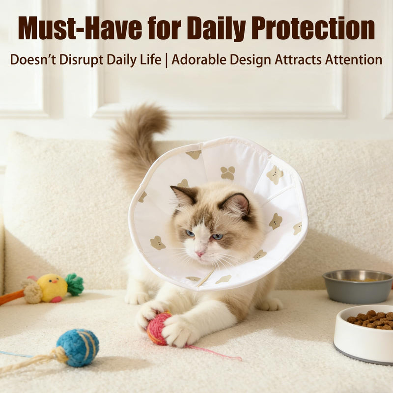 Soft Cat Cone Collar Anti,Adjustable Lightweight Cat Recovery Collar,Protective Cats Neck Cone After Surgery for Small Animal Cats Kittens Puppies After Surgery Grooming(M)