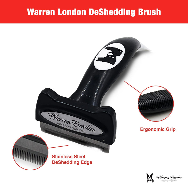 Deshedding Dog Brush by Warren London | Stainless Steel Deshedding Tool | Short Hair - Medium Short Hair | Medium - PawsPlanet Australia
