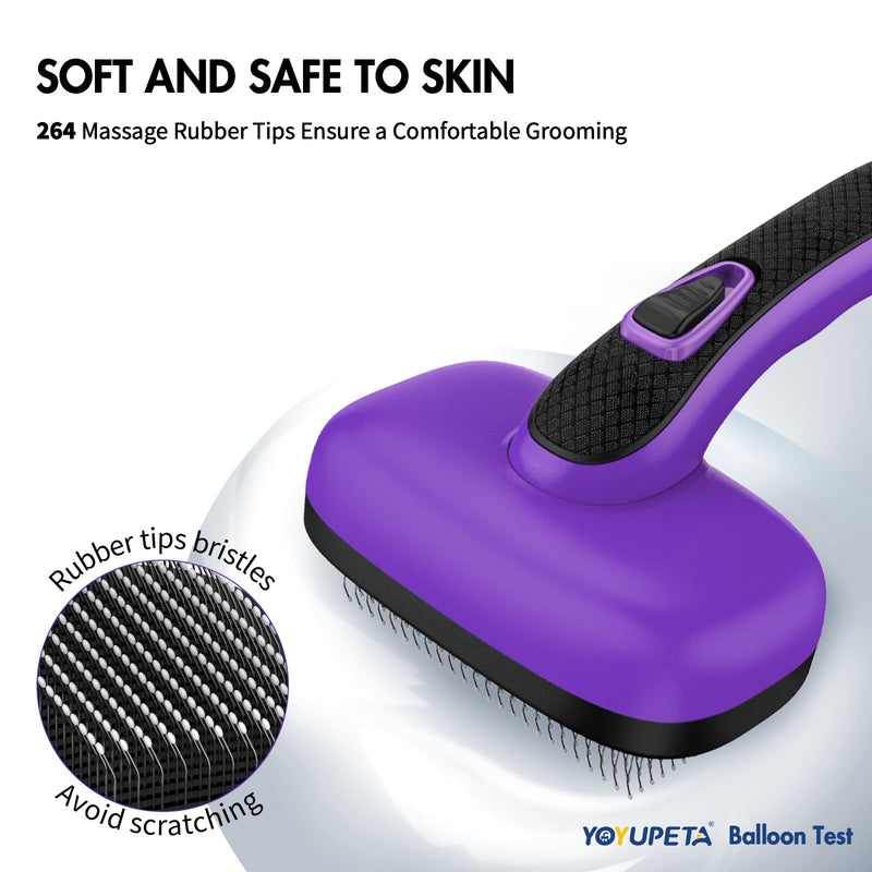 3PC Dog Brush Kit - Self-Cleaning Slicker Brush with Bath Brush & Undercoat Rake | Deshedding Tools for Large - Small Dogs & Cats, Professional Pet Grooming Set for Heavy Shedding, Purple 3 PCS Purple - PawsPlanet Australia