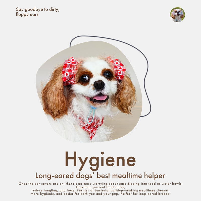 Soft Cotton Dog Headband for Cocker Spaniel, Cavalier, Springer - Adjustable Bow Pet Hair Accessory (Dog Bow Red Heart) - PawsPlanet Australia