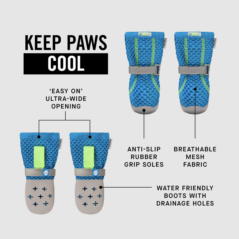 Canada Pooch Dog Boots for Hot Pavement - Dog Boots & Paw Protectors with Anti Slip Rubber | Water Friendly, Breathable Dog Shoes for Hot Days, Great for Dogs Blue - Size 2 - PawsPlanet Australia