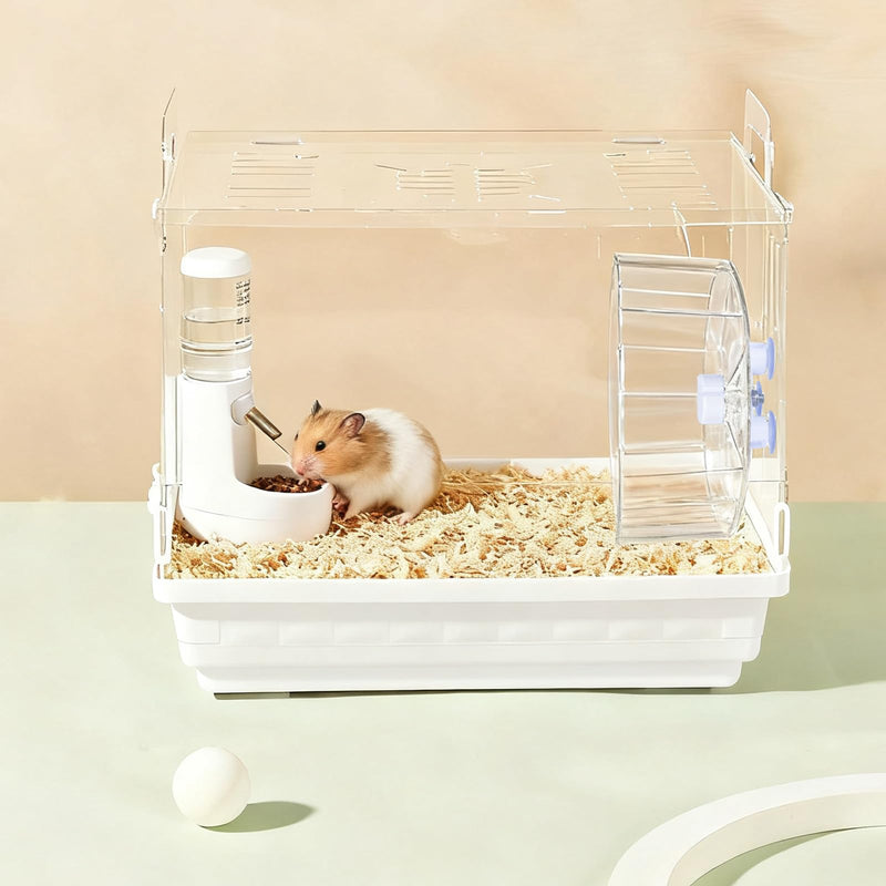 Hamster Wheel, 8.7" Super-Silent Exercise Wheels, Dual-Bearings Quiet Spinner Running Wheels, 3 Installation Methods, Fits Any Hamster Cage, Hamsters Toy for Dwarf Hamsters, Gerbils, and Small Pets. Transparent Large - PawsPlanet Australia
