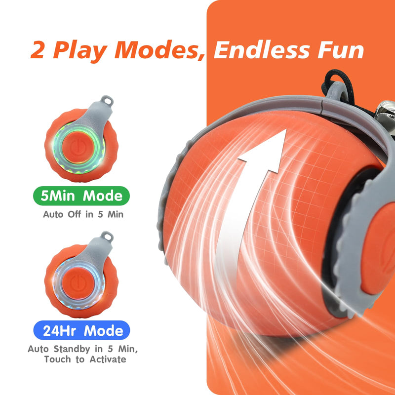 2025 Interactive Cat Toy for Indoor Cats, Automatic Moving Cat Balls for Bored Indoor Adult Cats, 360°Automatic Rolling Ball Toy, Two Speed Adjustment（Orange） Orange - PawsPlanet Australia