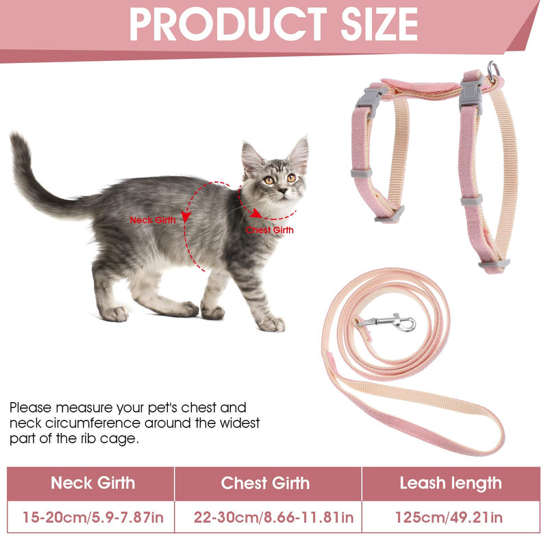 TIESOME Cat Harness and Leash Set, Adjustable Gradient Kitten Harness Escape Proof Harness with Leash for Kitty Outdoor Walking (Rabbit) Rabbit