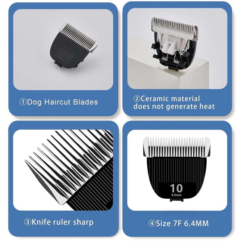 3PCS Replacement Blade for nebot P1 Pro Pet Grooming Kit & Vacuum,Size-10 Cut Length 1/50"(0.5mm),Made of Ceramic Blade & Stainless Steel Blade