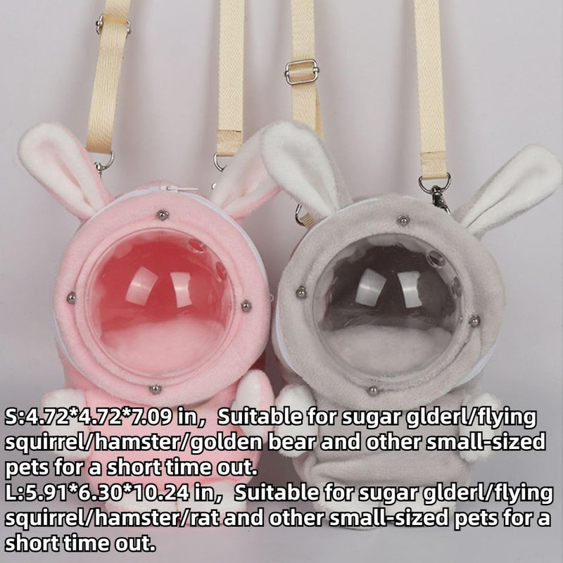 Sugar Glider Bonding Pouch Bonding Pouch Carry for Rat Syrian Hamster Hedgehog Small Pocket Pets, Gerbil Travel Bag Cute Bunny-Shaped Outing Bag with Large Transparent Window (Pink,Small) Pink - PawsPlanet Australia