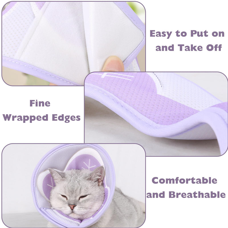 Cat Cone Soft Mesh, Cat Cone Collar Soft Adjustable, Recovery Collars for Dogs, Cat Cones to Stop Licking, Cat Recovery Collar for Rehabilitation Wound Healing