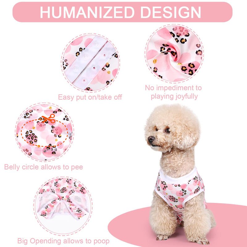 Dog Surgical Recovery Suit Pet After Surgery Onesie Cat Bodysuits Cone E-Collar Alternative for Female Male Dog Pink Leopard/X-Small X-Small - PawsPlanet Australia