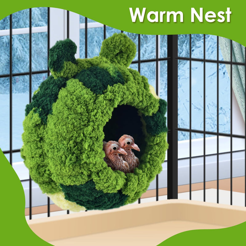 KATUMO Conure Nest, Bird Breeding House Cockatiel Snuggle Hut for Budgie, Parakeet, Cockatiel, Conure, Lovebird, Canary, Finch, Hamster, Small Pets L (Green)