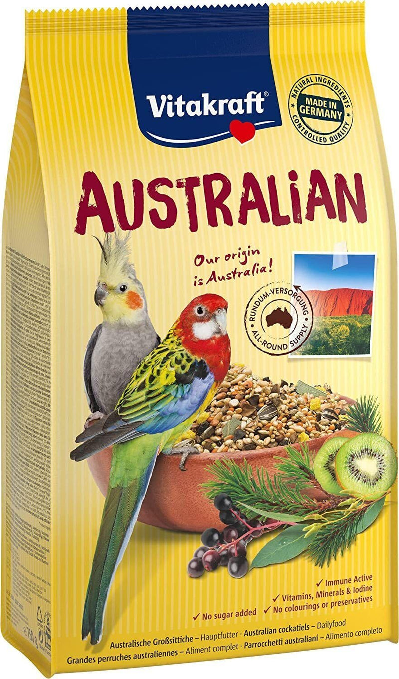 2 PACK WUNDAPETS VITA KRAFT AUSTRALIAN COCKATIEL LOVEBIRD BIRD CAGE FOOD FEED SEED 750G - PawsPlanet Australia