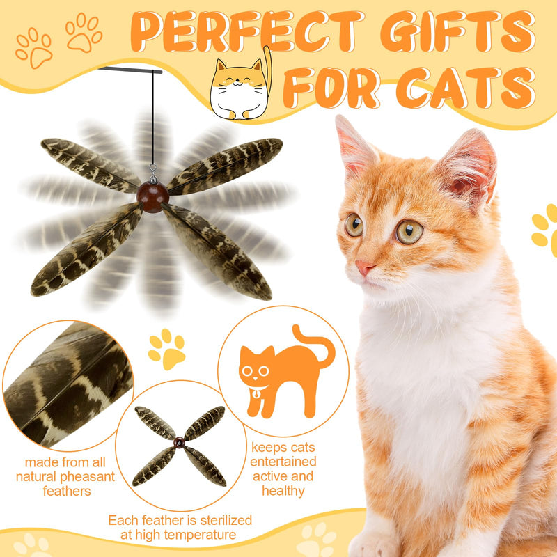 8 Pcs Cat Feather Propeller Refills Propeller Cat Toy Refills Cat Toy Feather Replacement Cat Wand Attachments - PawsPlanet Australia